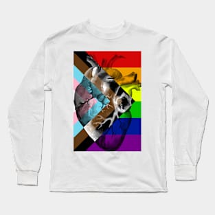 Progress LGBT Pride Flag . Anatomic Heart Long Sleeve T-Shirt